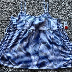 Girls old navy tank top. Spaghetti straps. Gingham print. Size girls xxl (18)